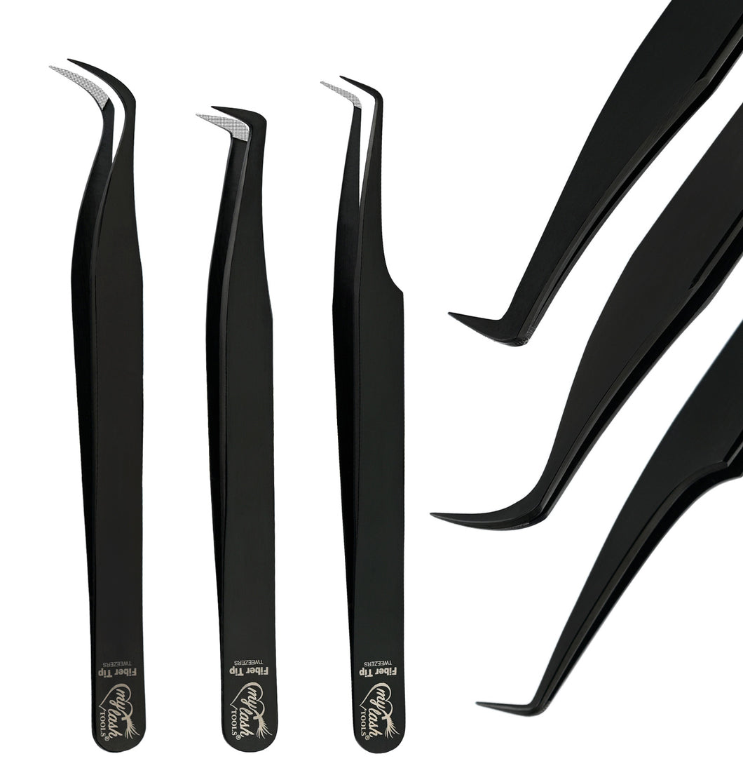 Fiber Tip Tweezers for Lash Extensions Pro Eyelash Extension Tweezers