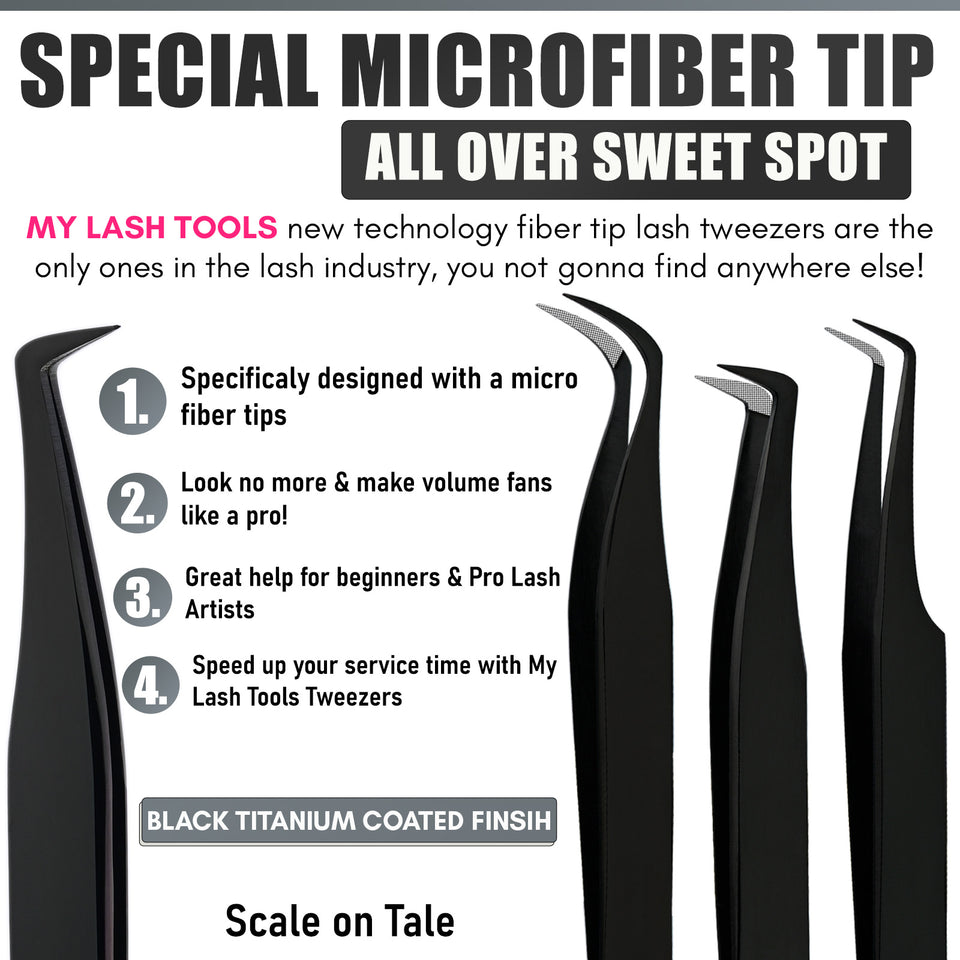 Fiber Tip Lash Tweezers for Eyelash Extensions Tweezers