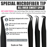 Fiber Tip Tweezers for Lash Extensions Pro Eyelash Extension Tweezers