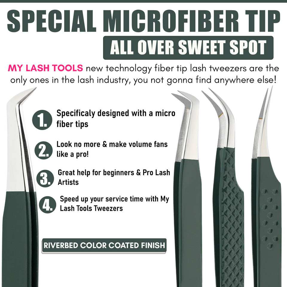 Fiber Tip Lash Tweezers for Eyelash Extensions