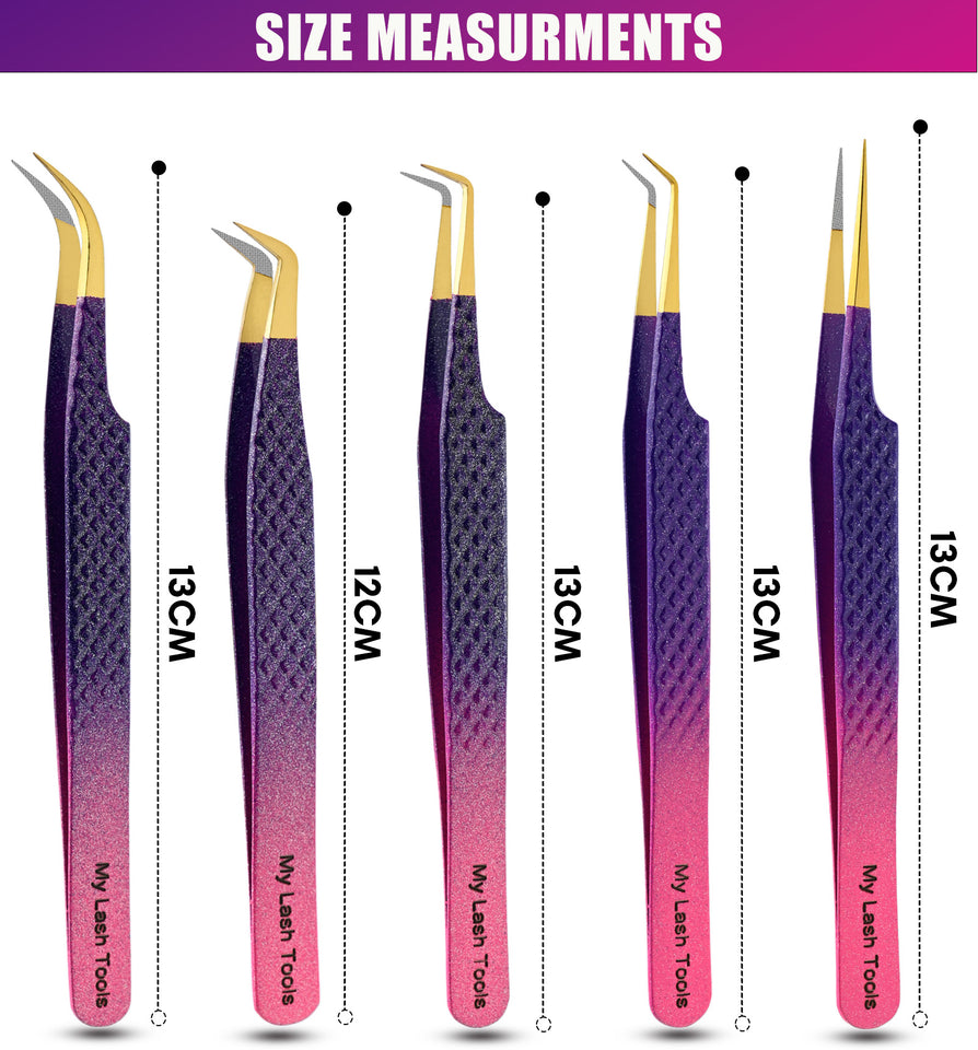 Tweezers Professional Lashing Tweezers, 5Pcs Stainless Steel Boot Volume