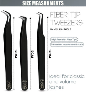 Fiber Tip Tweezers for Lash Extensions Pro Eyelash Extension Tweezers