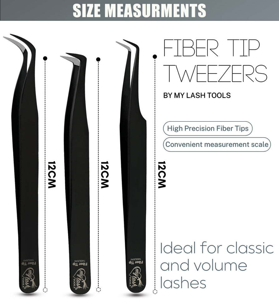 Fiber Tip Tweezers for Lash Extensions Pro Eyelash Extension Tweezers