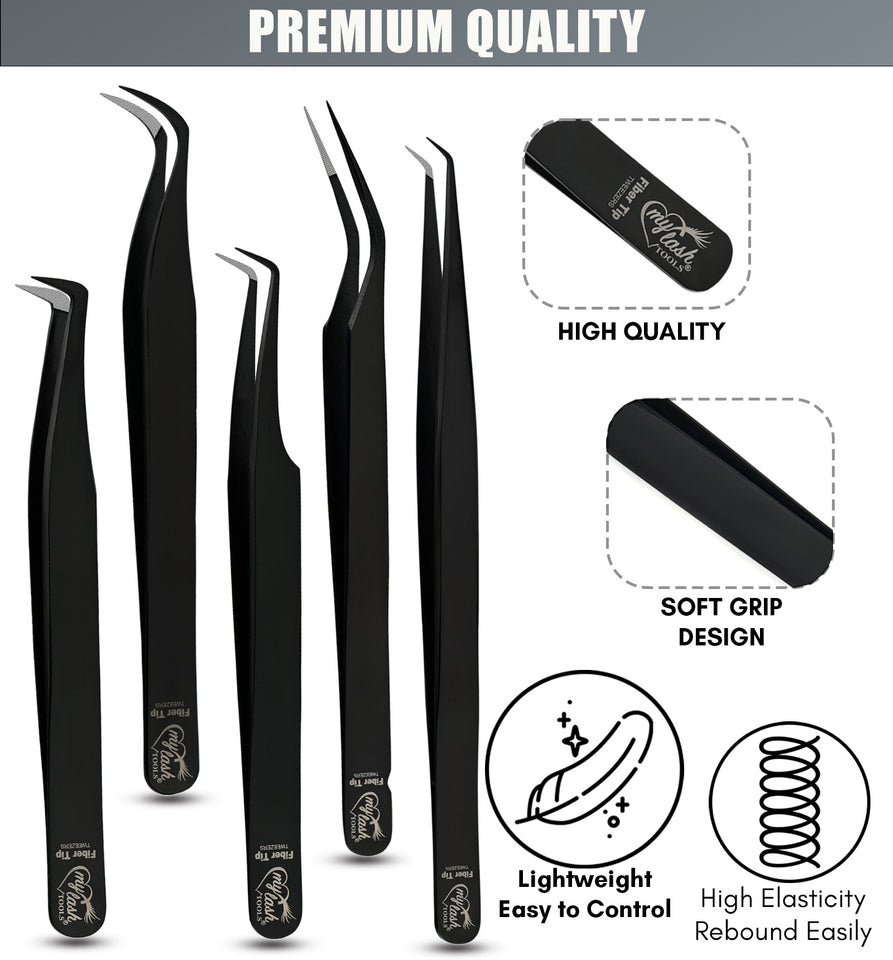 Fiber Tip Lash Tweezers for Eyelash Extensions Tweezers