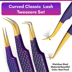 Tweezers Professional Lashing Tweezers, 5Pcs Stainless Steel Boot Volume