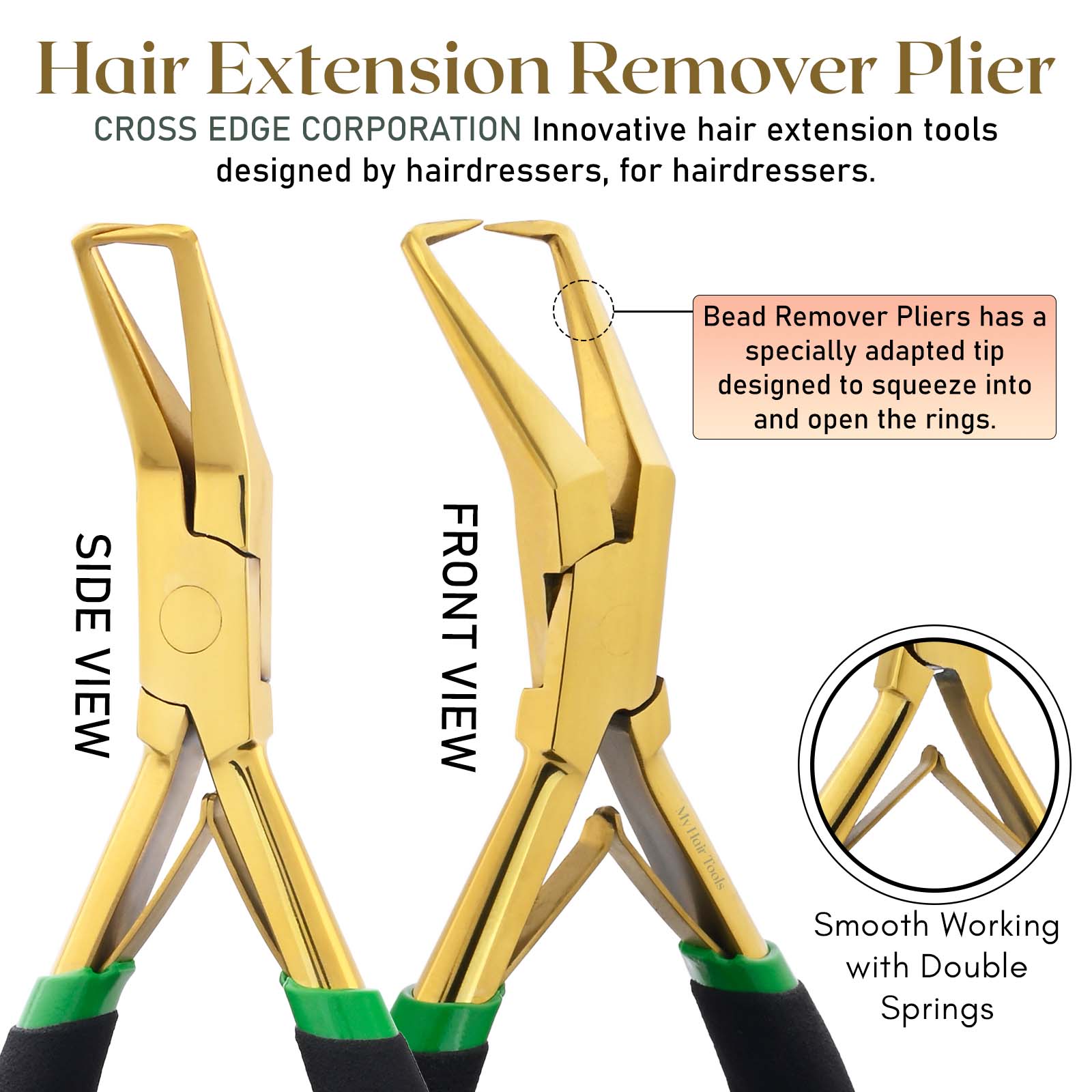 My Hair Tools Multifunctional Hair Extension Pliers Microlink Human Hair  Extension Tools for Micro link, Micro Ring, Feather Extension, Closer Micro  Beads Soft Handles (Rose Gold) 